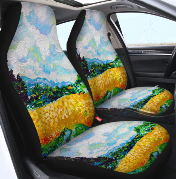 Jok mobil dengan desain bertema alam